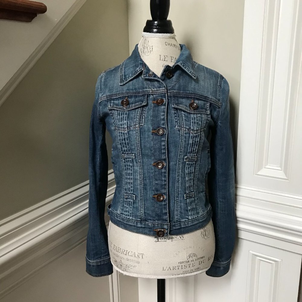 Joe's Jean Jacket Denim Womens Medium Blue Button Down Long Sleeve Cotton Collar - Picture 2 of 15